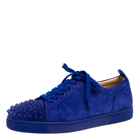 christian louboutin blue suede sneakers.